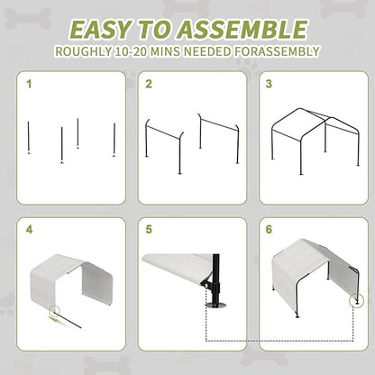 YAZ&OUZ Dog House Outdoor Large Breed, Dog Shade for Outside, 4'x4'x3' Outdoor Dog House Weatherproof & Snowproof with Sturdy Steel Frame & Ground Nails, Chicken House, Duck House