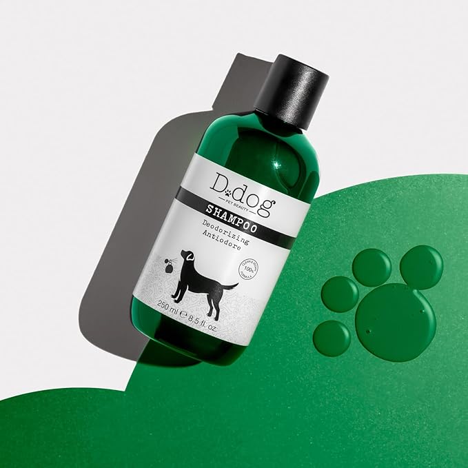 D-Dog Pet Shampoo Deodorizing - Eliminates Bad Odor - Deodorant Shampoo - Hypoallergenic and Alcohol Free - Deeply Cleanses Hair of Impurities - Protects Skin and Coat - 8.5 Oz