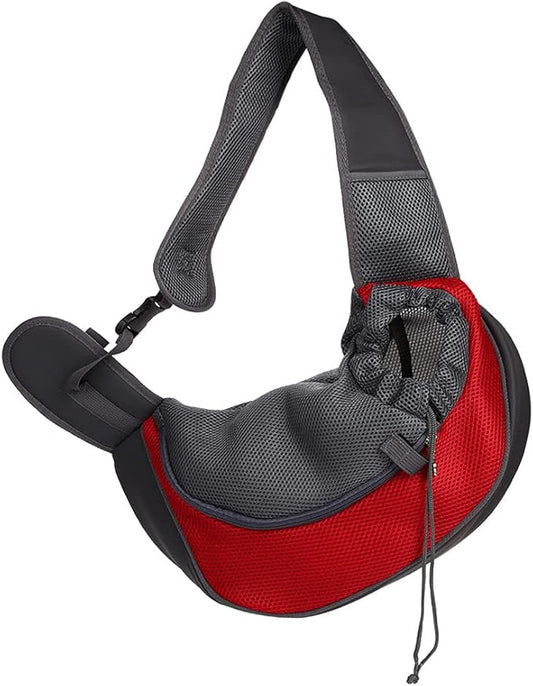 Pet Dog Sling Carrier, Breathable Mesh Portable Travel Safe Pet Sling Shoulder Bag Carrier with Adjustable Non-Slip Shoulder Strap for Small Dogs Cats Puppy