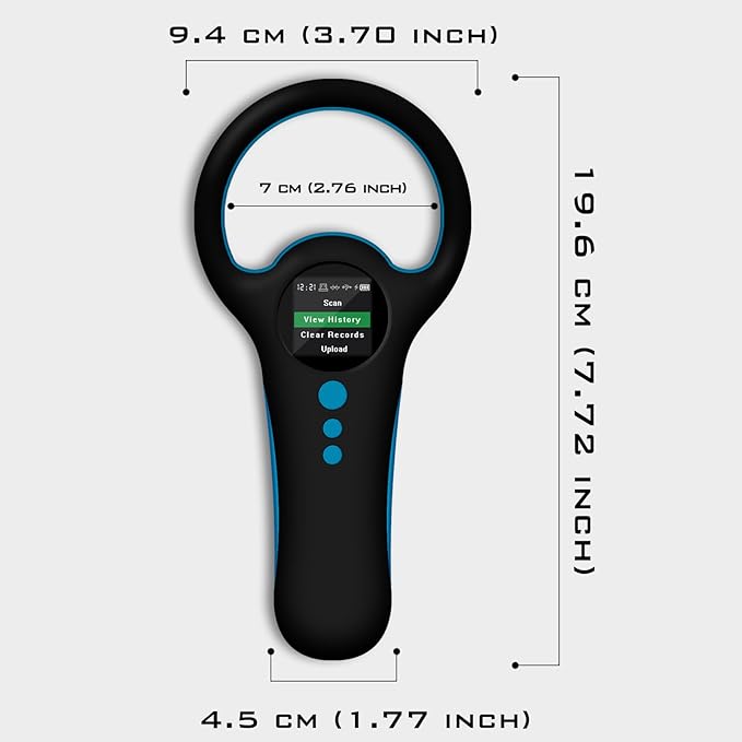 Smoostart Multifunction Bluetooth Microchip Scanner, Pet Microchip Reader with Latest Operating System, FDX-B/EMID 500 Records Data History Locally Available Or Upload to PC/Cell Phone/PAD