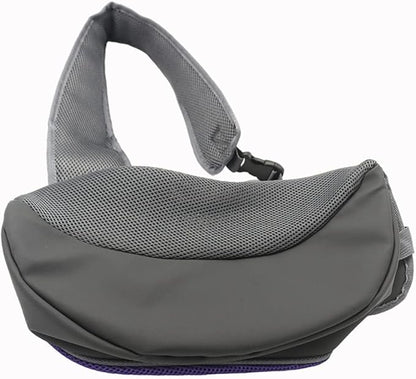 Pet Dog Sling Carrier, Breathable Mesh Portable Travel Safe Pet Sling Shoulder Bag Carrier with Adjustable Non-Slip Shoulder Strap for Small Dogs Cats Puppy (Small, Black)