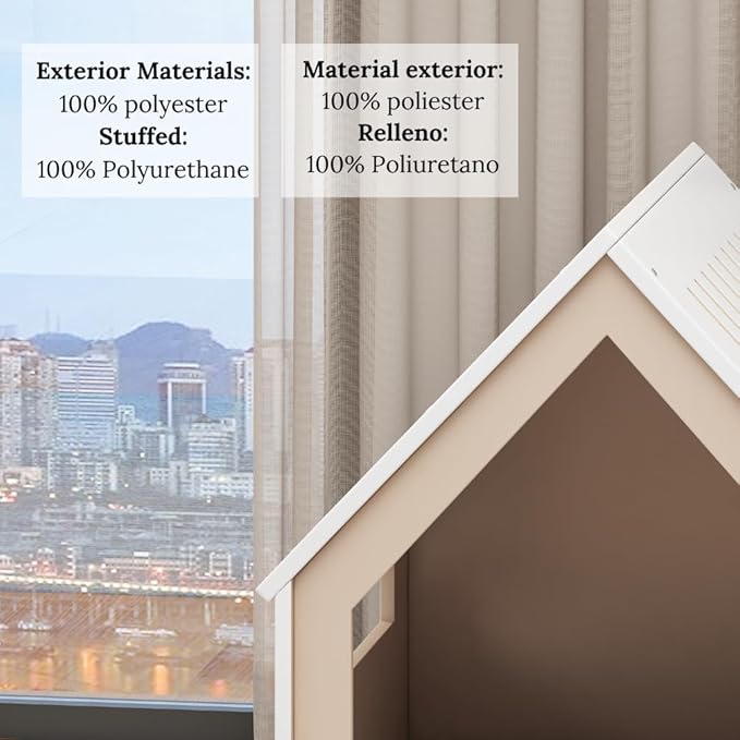 Medium House for Pets, Wooden House for Pets for Interiors, Resistant Wood with Cushion for Dog Included, Minimalist, Elegant and Resistant, 18x18x18 in, Matte White