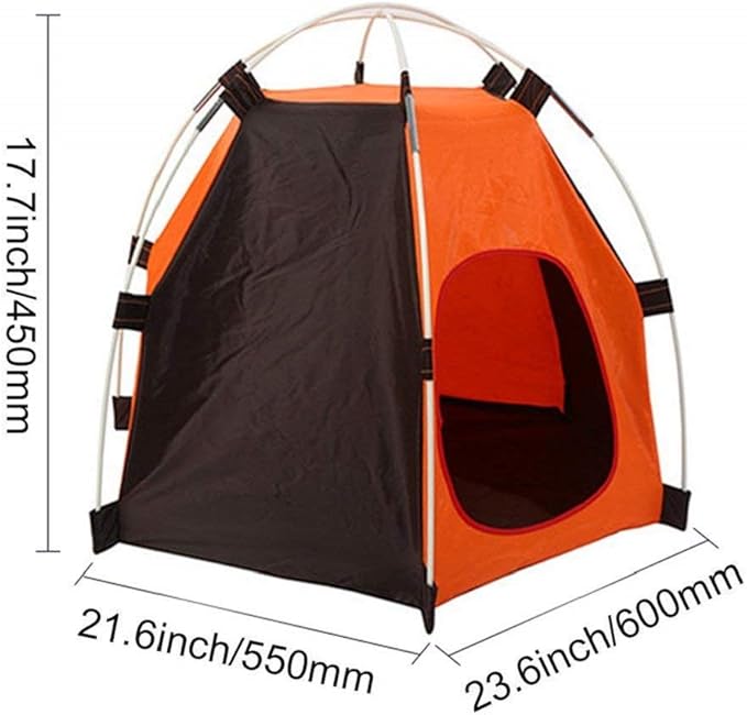TaktZeit Pet Tent Foldable Dog House Portable Pet Bed Camping Tent Outdoor or Indoor (Orange)