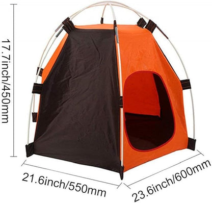 TaktZeit Pet Tent Foldable Dog House Portable Pet Bed Camping Tent Outdoor or Indoor (Orange)