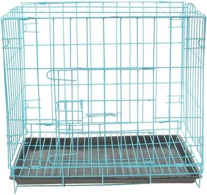 Large Dog Crate Pet Folding Cage Collapsible Dog Cage Indoor Outdoor Dog Crate Small Metal Wire Dog Crate with Leak- Pan Portable Pet Cage for Puppy Cat Rabbit Dog Kennel