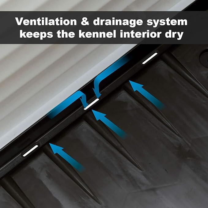 Ferplast Dog Villa XS Dog House for Extra Small Dog Breeds, Measures 23Lx17Wx18H Inches, Ventilated with Patented Fold-Out Porch, Cream with Dark Brown Bottom, Part # 87252799US1