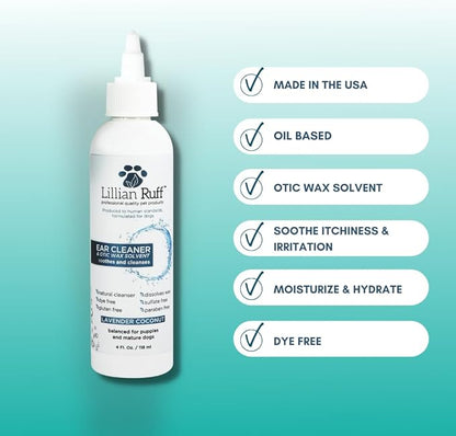 Lillian Ruff Starter Pack Gift Set for Dogs | Oatmeal Shampoo, Oatmeal Conditioner, Waterless Shampoo Citrus, Ear Cleaner & Otic Wax Solvent, Breath Spray, Leash Clip Waste Bag Dispenser with 15 Bags