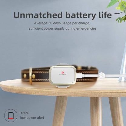 G1-US GPS Pet Tracker, 30 Days Ultra Long-Lasting Battery Lightweight Waterproof pet Finder (White) (White)