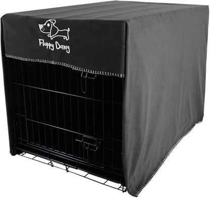 Floppy Dawg Crate Cover. Fits 42 Inch Dog Crates or Smaller. Easy to Put On, Take Off, and Adjust. Doubles as a Comfy Blanket. Slate Gray Lightweight and Breathable Polar Fleece