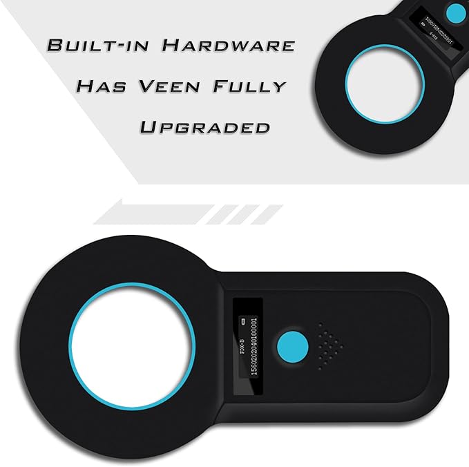 Smoostart Bluetooth Microchip Scanner, 1000 Records Increased Huge Data Storage Upload to PC & Mobile Phone, Scanning Distance and Speed Increase, Compatible with FDX-B/EMID Microchips
