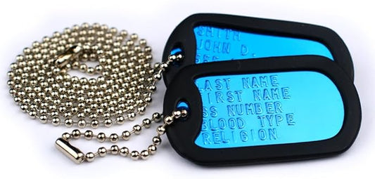 GoTags Pet ID Custom US Military Dog Tag Personalized ID Set. Complete with Chains and Silencers