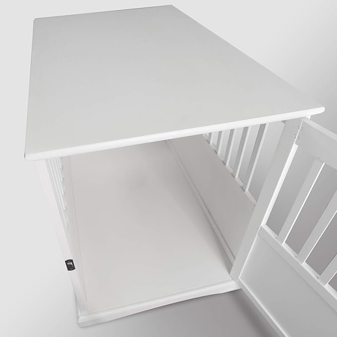 Casual Home Wooden Pet Crate, End Table, Large, New White