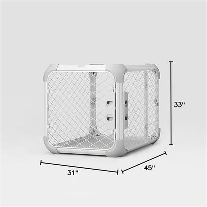 DIGGS Evolv Dog Crate - Slim, Durable Dog Kennel with Removable Ceiling Panel and Modular Design - Safe, Stylish, Convenient (Ash, Large)