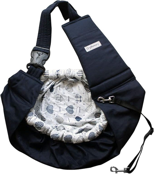 Pet Sling Carrier, OrgMemory Adjustable Dog Sling, Small Dog Cat Outdoor Shoulder Pet Carrier (Heart Shaped)