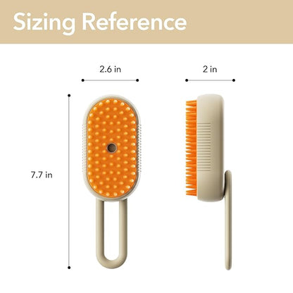 Gen 2 3-in-1 Cat Steam Brush for Shedding, Pet Hair Removal Water Comb, Spray Cat Grooming Brush for indoor Haired Cats, Dogs, Rabbits (Beige)