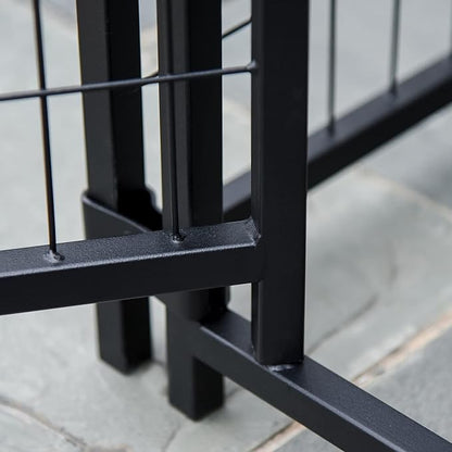 PawHut Outdoor Dog Kennel with Roof, 6' x 4' x 6' Heavy Duty Welded Wire Dog Playpen Enclosure with Escape-Proof Lock, UV-Resistant & Waterproof Cover, for Large Dogs, Silver