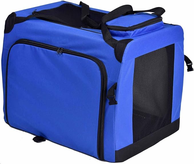 Pet Life Hounda Accordion Metal Framed Soft Folding Expandable Dog Crate - Collapsible Folding Pet Crate or Dog Kennel with Triple Expansion Room