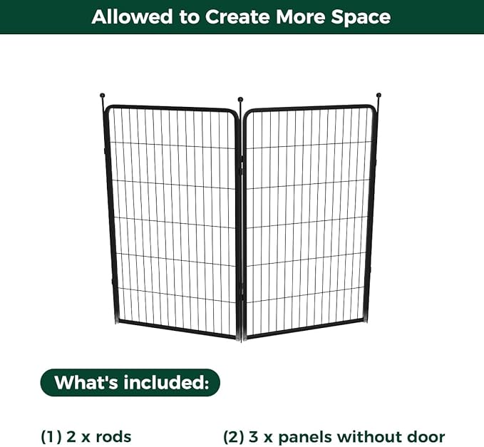 FXW Rollick Dog Playpen for Yard, RV Camping, 45 inch 2 Panels for Large Dogs│Patented