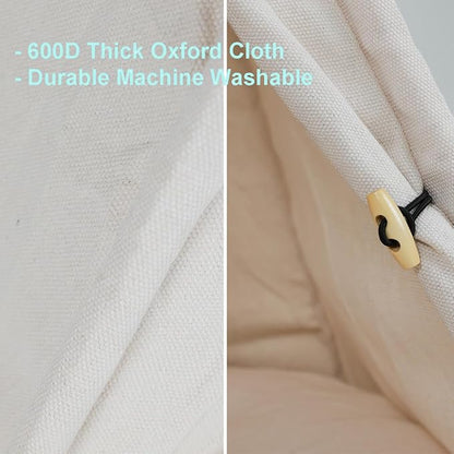 ANPPEX 28-Inch Dog Teepee Tent Indoor,L Size Pet Tent Bed for Medium and Small Dogs,Indoor Dog House with Thick Cushion,White