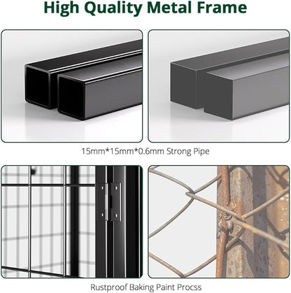 PawGiant Dog Kennel Outdoor, Dog House with Roof Waterproof Cover for Medium to Small Dog Outside 4ft x 4ft x 4.5ft, Pet Enclosures Crate Cage Playpen Run Indoor