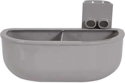 Petmate Vari Dog Kennel 32" and Petmate Double Diner Kennel Bowl, Gray, Small
