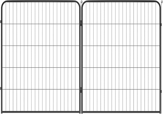 FDW Dog Playpen Dog Pen Dog Kennel 2 Panels 40 Inch Height Indoor Outdoor Folding Metal Portable Puppy Exercise Pen Heavy Duty Dog Fence for Yard Camping,Black
