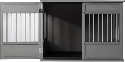 New Age Pet Horizon Pet Crate - Durable ECOFLEX with Stainless Steel Spindles, Bone-Shaped Latches, Easy Access Door, Stylish Design, 10-Year Warranty, Available in 3 Sizes & 2 Colors