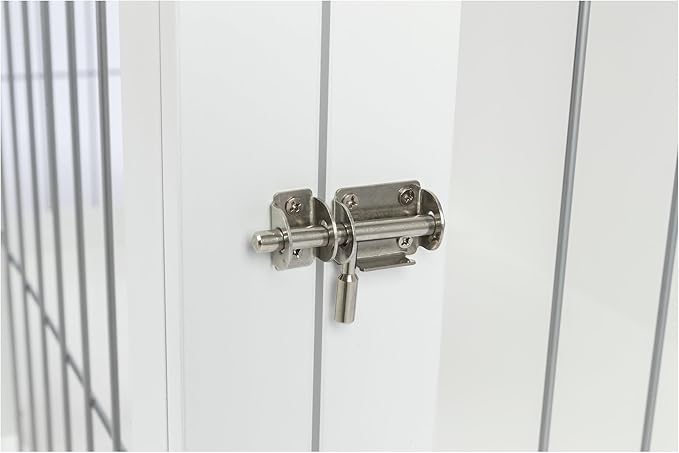 TRIXIE 38.7" Indoor Dog Crate, Wooden Crate Table for Dogs Up to 66 lb, Large Dog Kennel, Perfect in Any Room, White