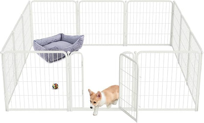 FXW Homeplus Dog Playpen for Indoor Use - Stress-Free and Safe Play, Heavy Duty 24 Inch 12 Panels Dog Pen for Puppies & Small Dogs, White│Patented