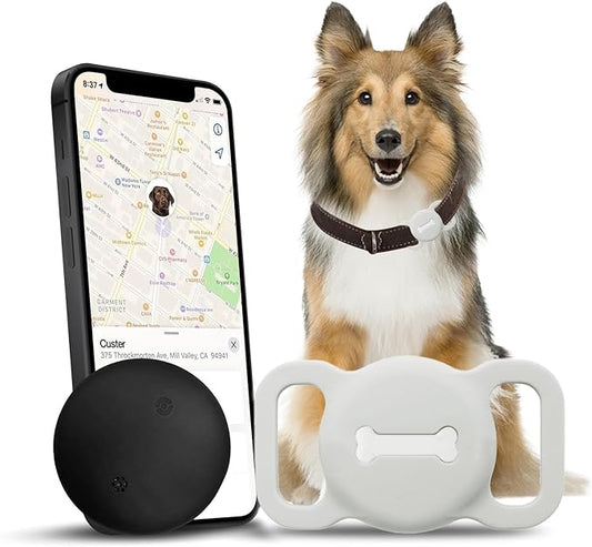 Pet Tracker for Cat, Smart Pet Location Tracker with Cat Collar Holder, Smart Item Finder, MFi Certificated Tracking Device, No Monthly Fee, Works with Find My (iOS Only) (WhiteV3, Small)