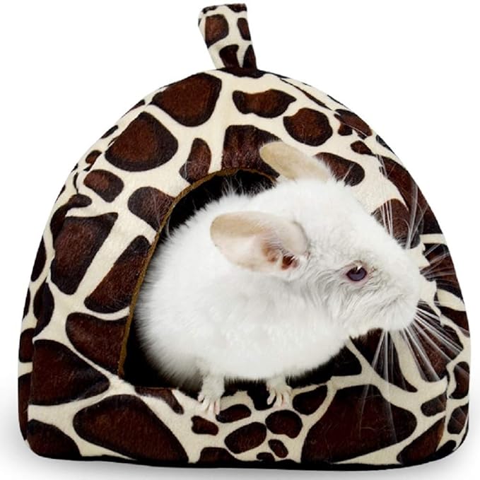 Spring Fever Hamster Guinea Pig Rabbit Dog Cat Chinchilla Hedgehog Bird Small Animal Pet Bed House Hideout Cage Accessorie E Leopard S (12.2 * 12.2 inch)