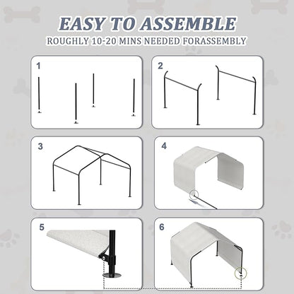 Outdoor Dog Shade 4'x4'x3' Dog Tent for Large Medium Dogs - Waterproof Pet Tent for Medium to Large Dogs, Cats, and Livestock with Sturdy Steel Frame and Ground Nails