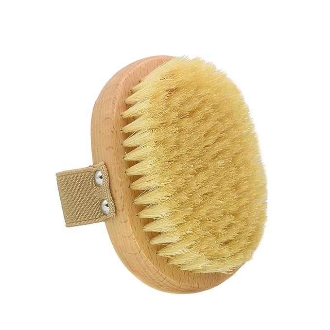 Soft Bristle Pet Brush - Natural Bristle Palm Brush for Short Haired Cats and Dogs with Elastic Band