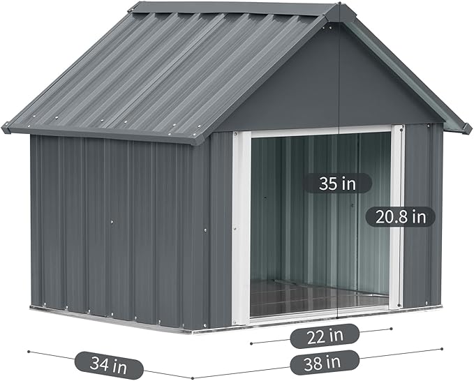34 X 38 X 35 Inches Dog House, Indoor Outdoor Doghouse for Medium Large Dogs, Weatherproof Puppy Shelter Sturdy and Long-Lasting Dog Houses