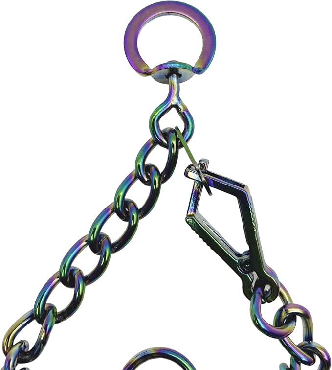 No Pull Dog Collar Adjustable Quick Release Dog Training Collar with Quick Release Buckle for Small Medium Large Dogs (Rainbow Color, L)