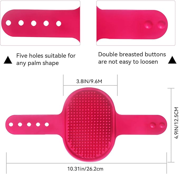 Dog Bath Brush | Dog Grooming Brush, Dog Shampoo Massage Bath Brush Comb with Adjustable Loop Handle for Grooming Short and Long Hair Cats and Dogs, 2pcs(Tapered Brush Head, Blue+Yellow)