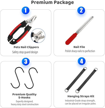 Guzekier Dog Grooming Hammock for Trim Nail, Dog Sling for Grooming, Dog Hammock Restraint Bag with Nail Clippers/Trimmer, Nail File, Pet Comb,Ear/Eye Care