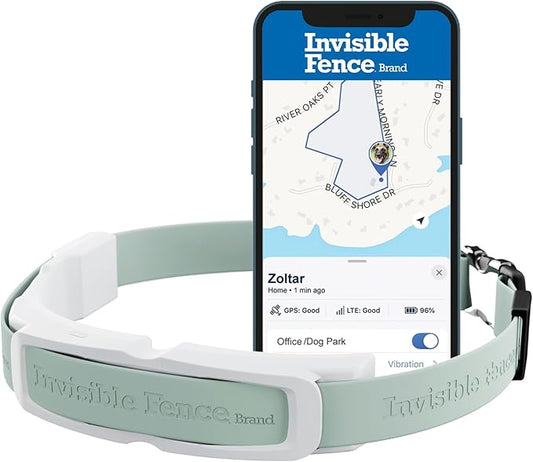 Invisible Fence GPS Dog Fence & Tracking Collar, Wireless Dog Fence & GPS Tracker, Create up to 20 Electric Fences, for Medium & Large Dogs with Neck Sizes 15"-28", Waterproof - Subscription Included