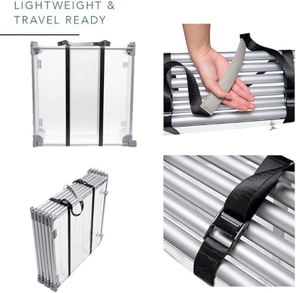 Front Row Foldable Dog Playpen – Durable and Portable Puppy Playpen for Exercise, Rest & Play – Clear Fence Panels with Aluminum Rods and Crate for Dogs and Other Small Pets (Silver, 8-Panel)