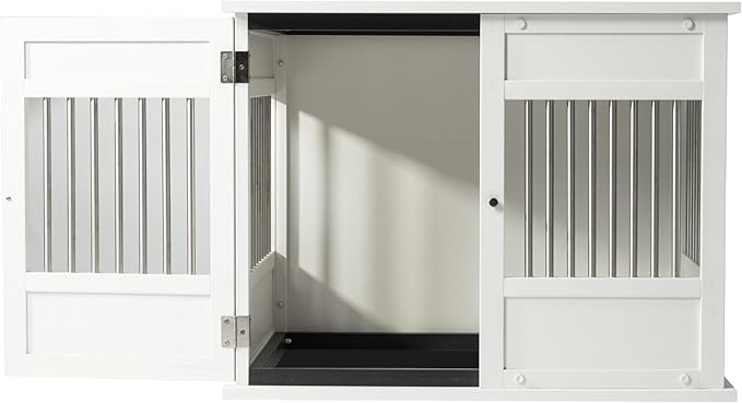 New Age Pet Horizon Pet Crate - Durable ECOFLEX with Stainless Steel Spindles, Bone-Shaped Latches, Easy Access Door, Stylish Design, 10-Year Warranty, Available in 3 Sizes & 2 Colors