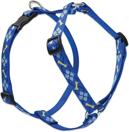 LupinePet Originals 3/4" Dapper Dog 12-20" Adjustable Roman Dog Harness for Small Dogs