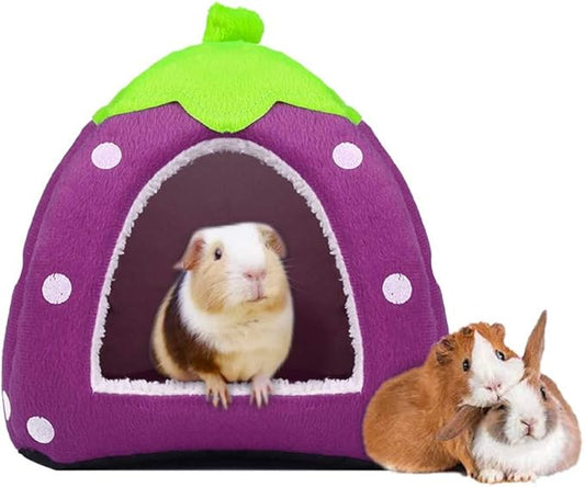 Spring Fever Hamster Guinea Pig Rabbit Dog Cat Chinchilla Hedgehog Bird Small Animal Pet Bed House Hideout Cage Accessorie D Purple M (14.2 * 14.2 inch)
