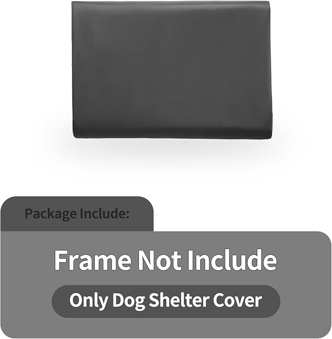 Outdoor Dog Sun Canopy Replacement Deep Grey Tent Tarpaulin 4'x4'x3', Not Included Metal Frame, Only Canopy Cover Roof