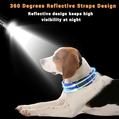 2 Pack Reflective Dog Collar with Safety Locking Buckle, Adjustable Soft Breathable Comfortable Nylon Pet Collar for Small, Medium and Large Dogs, Navyblue, XXS