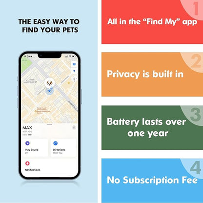 MODUS GPS Tracker Dog Collar Holder, Mini GPS Cat Dog Tracker Case, Real-Time Location Pet Tracking Smart Tracker (iOS Only), No Monthly Fee Cat Collar Holder(Locator Included)