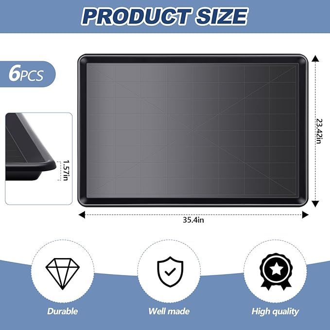 Mifoci 6 Pcs 35 × 23.6 Inch Replacement Tray for Large Dog Plastic Dog Crate Pan Crate Bottom Liner Trays
