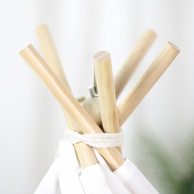 Dog & Cat Teepee Tent Bed - Portable Indoor/Outdoor Pet Tent with Cozy Cushion, Removable & Washable, White, M