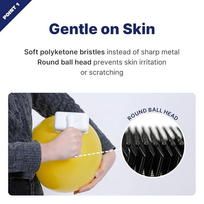 [PETHROOM] Slicker Brush for Gentle Grooming - Detangling Brush for Dogs and Cats with Coated Tips, Ideal for Goldendoodles, Long or Curly Coats, and Shedding Control