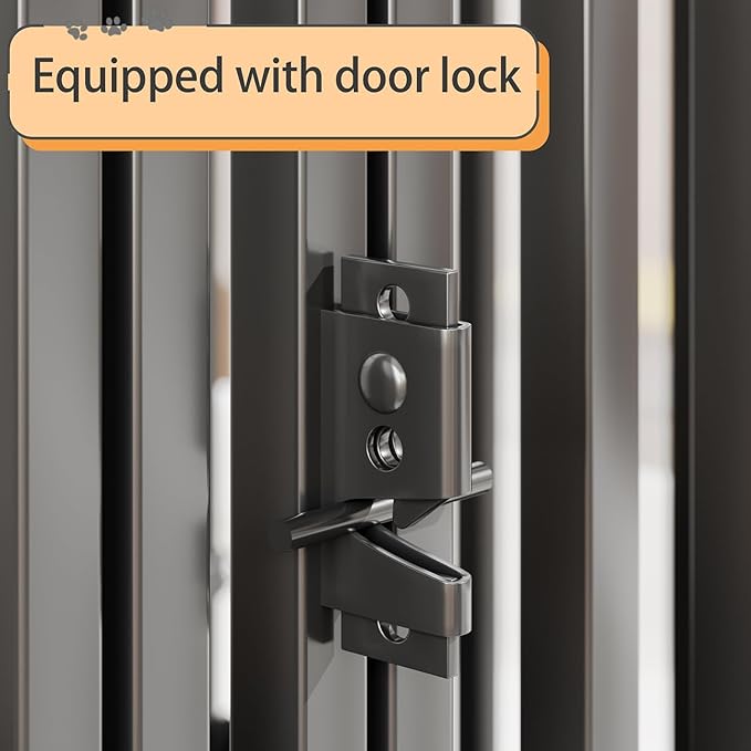 Steel Tube Heavy Anti-Bite Large Dog Crate with Mat Base, 48" L x 28" H Dog Crates for Medium Large Dogs, Big Dog Cage, Dog Kennel, Puppy Dog Playpen with Top, Pet Cage, Indoor, Black2