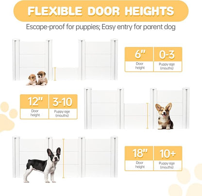 LotFun Whelping Box for Large Breed Dogs 48"x48"x18", PVC Puppy Playpen, Waterproof & Rustproof Whelping Pen, Puppy Whelping Supplies